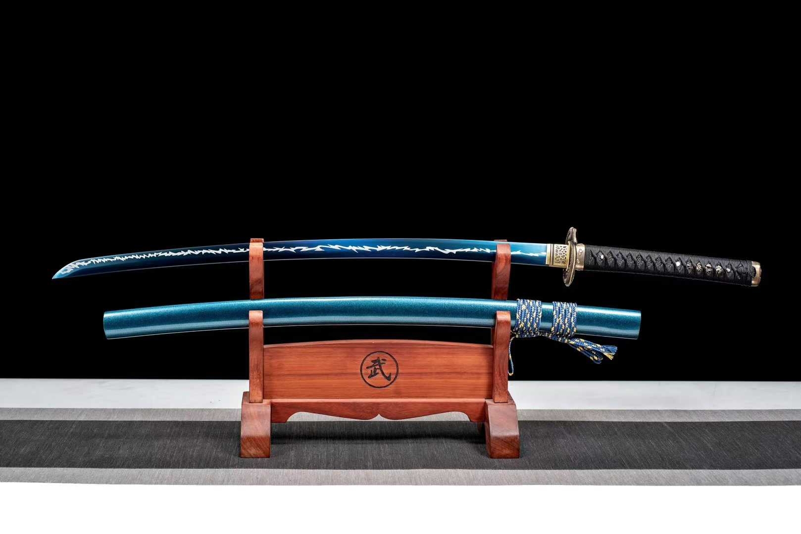 Kiếm Nhật Katana Mangan Xanh Nung Phiên Bản Sấm Chớp